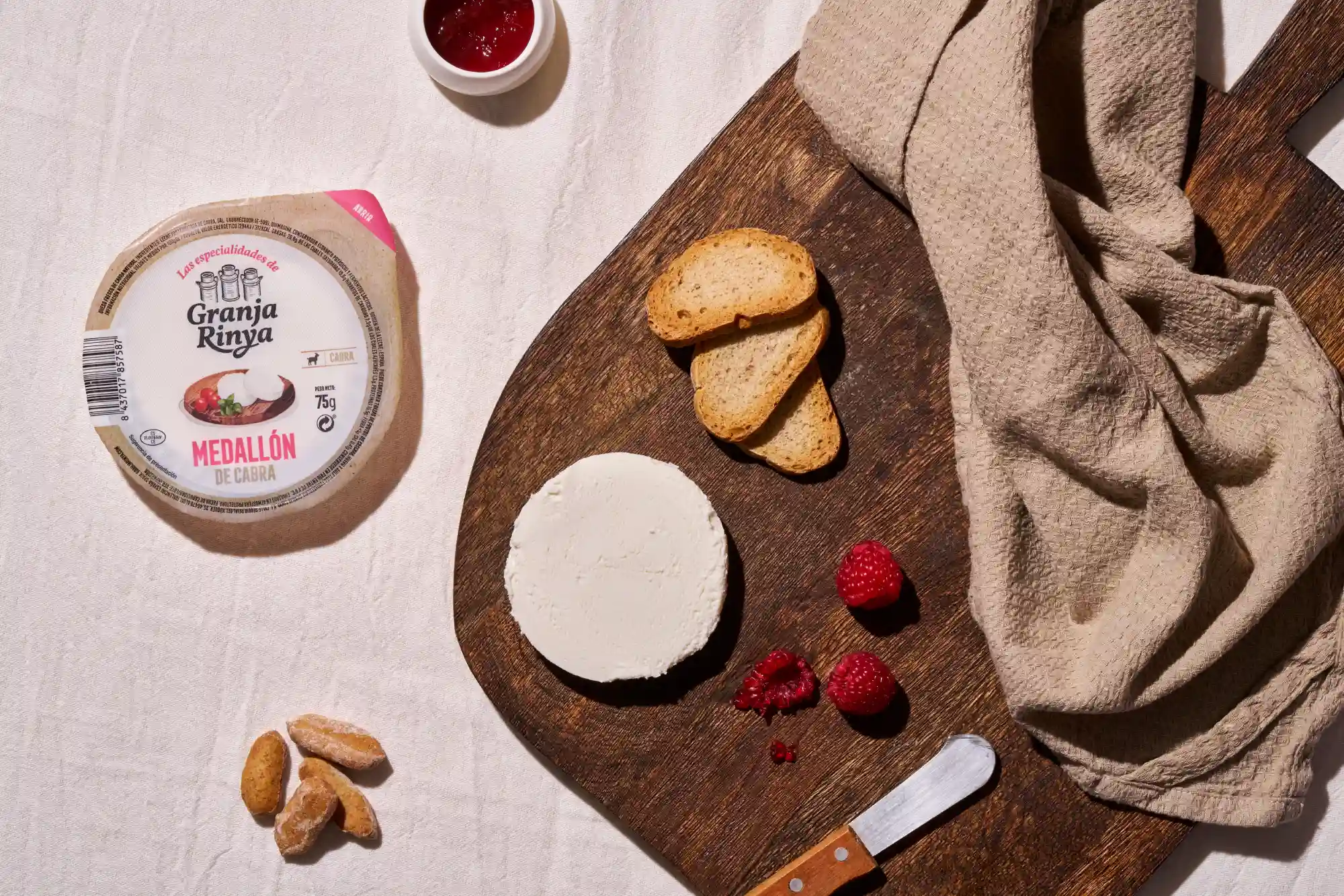 canapés exprés de un bocado con Medallón el de Cabra Granja Rinya